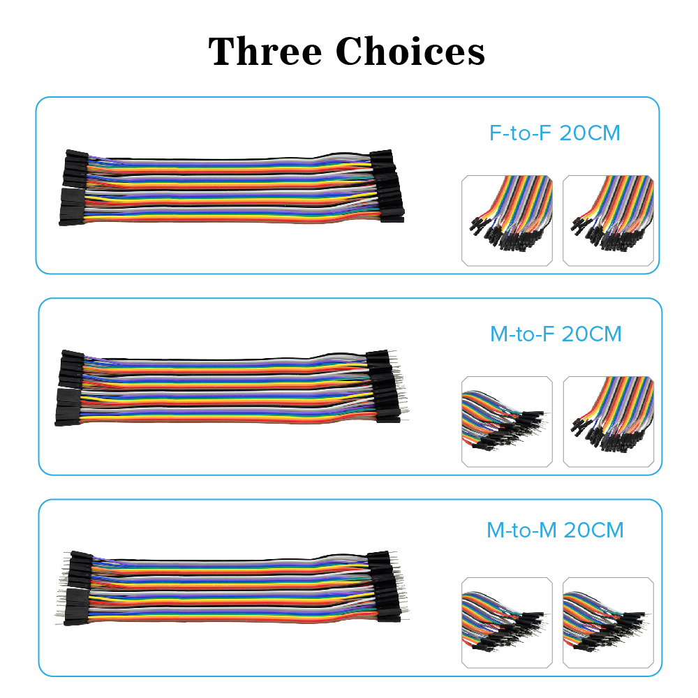 KS0325 Keyestudio Dupont Jumper Wire 20CM Package (M-M, M-F, F-F ...