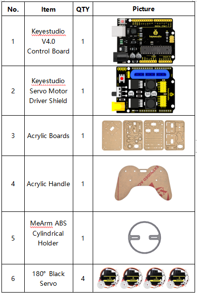 KS0198X Keyestudio 4DOF Robot Arm Kit For Arduino DIY - Keyestudio Wiki