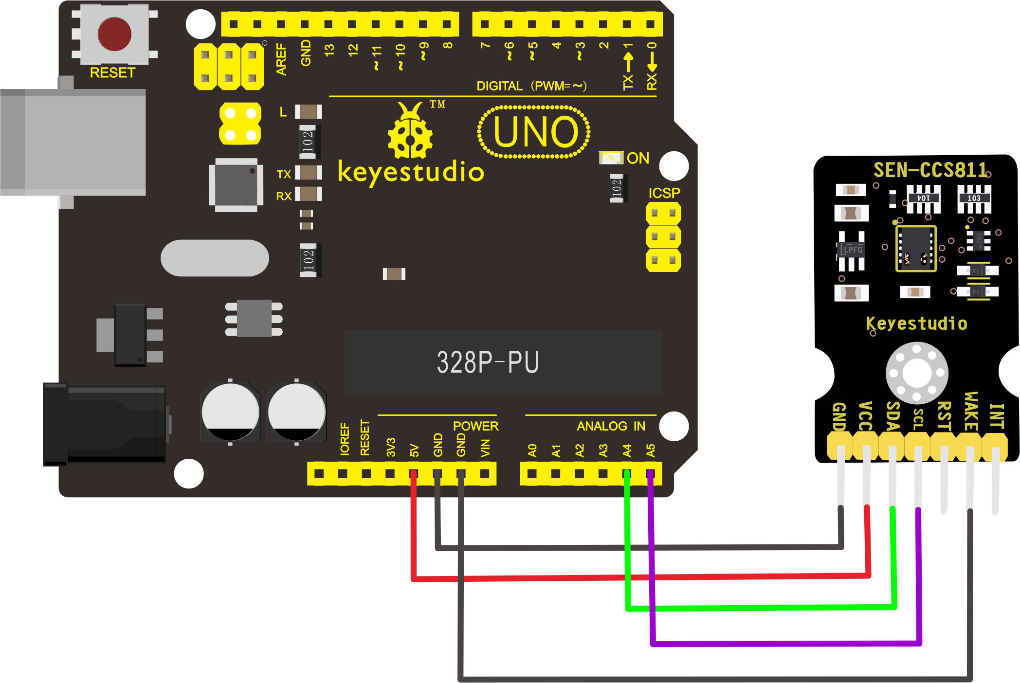 KS0457 keyestudio CCS811 Carbon Dioxide Air Quality Sensor