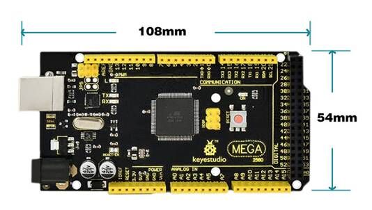 KEYESTUDIO Mega 2560 R3 Tarjeta Mega 2560 Placa con Microcontrolador Basada en el ATmega2560 ATmega16U2 Principal Junta Compatible con Arduino Mega Kit Starter Kit 