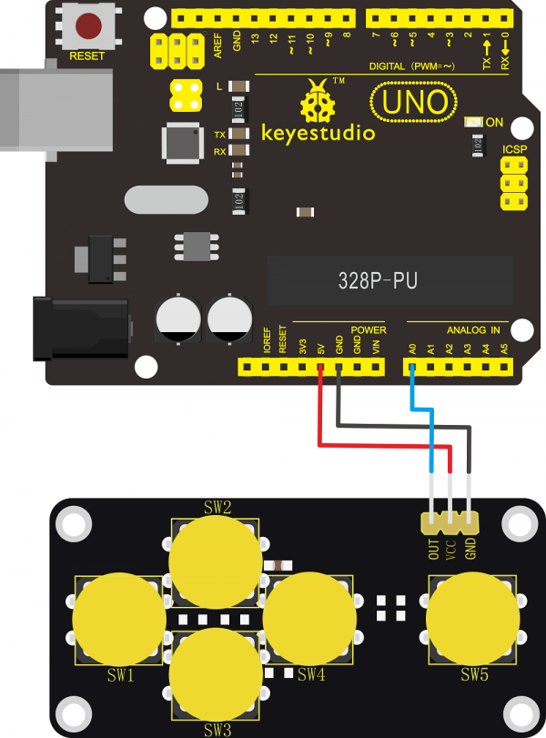 KS0466 Keyestudio AD KEY Button Module(Black and Eco-friendly